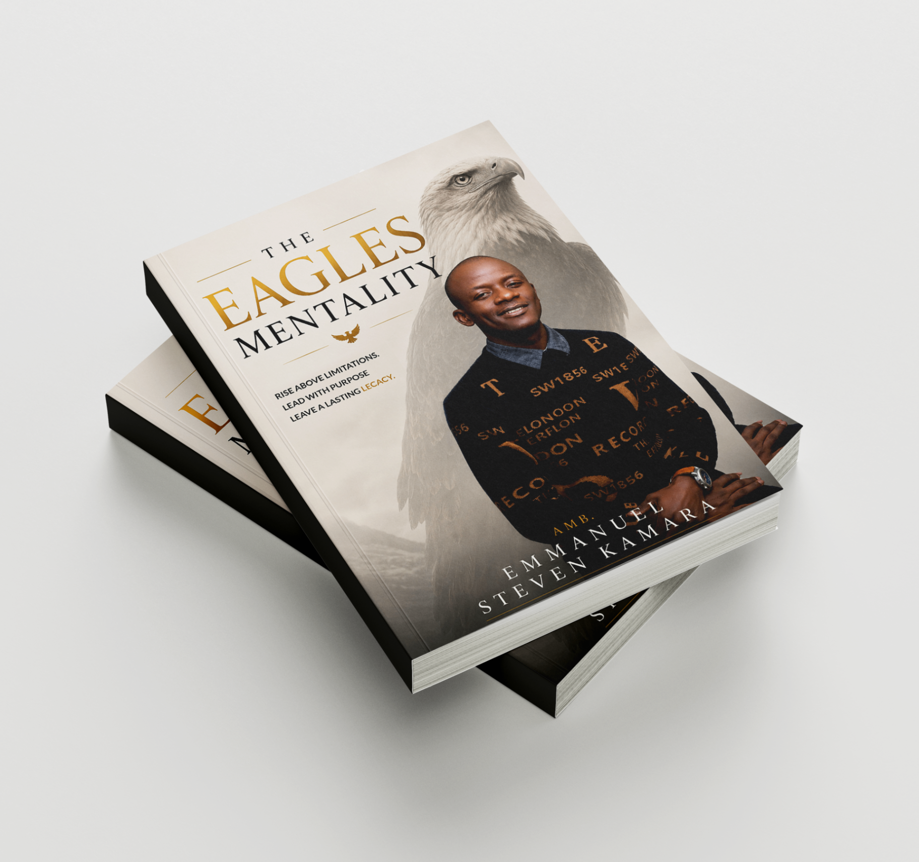 The Eagle's Mentality stacked book mockup